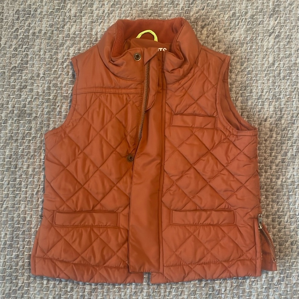 Used kids J Crew “Crewcuts” brand vest, orange, size 2